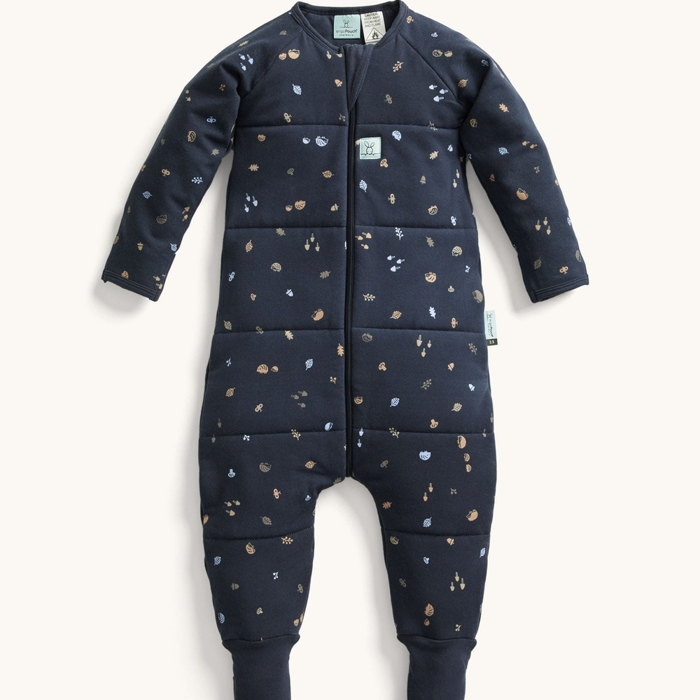 Navy Blue Ergopouch 2-3 Year Old Sleep Onesie with Fall Pattern NWT